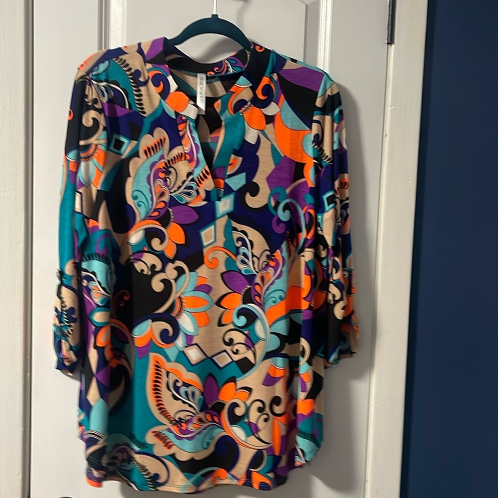 Dear Scarlet Bright Printed Blouse